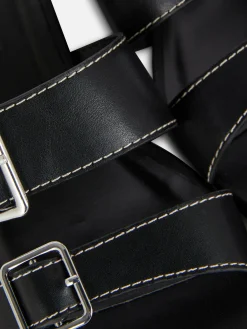 Heels|Primark Sandaletten Mit Blockabsatz Und Schnallenriemen Schwarz