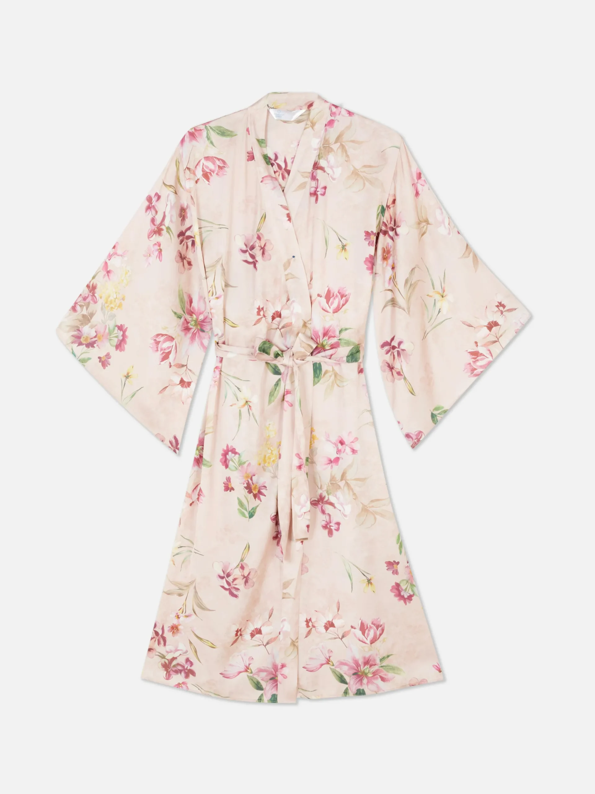 Bademäntel|Primark Satin-Bademantel Mit Blumenmuster Rosa