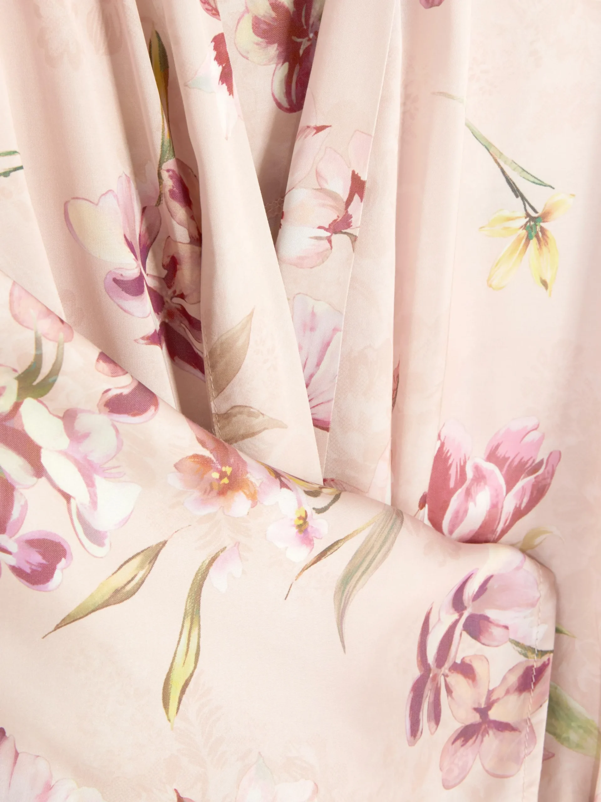 Bademäntel|Primark Satin-Bademantel Mit Blumenmuster Rosa