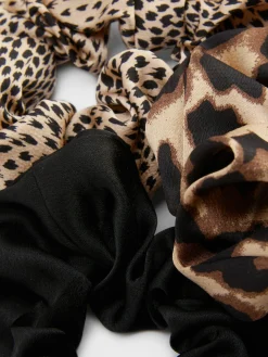 Haarschmuck|Primark Satin-Haargummis Mit Animalprint, 3er-Pack Braun