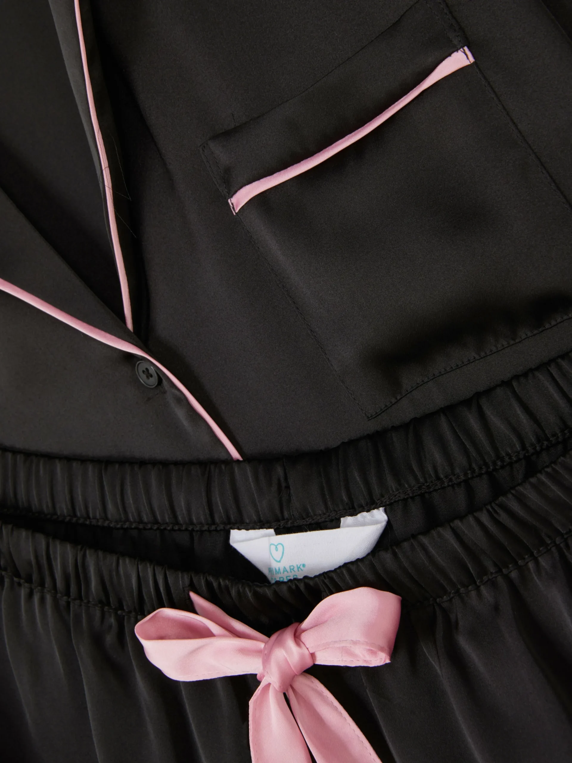 Schlafanzüge|Primark Satin-Schlafanzug Mit Nachthemd Und Shorts Schwarz