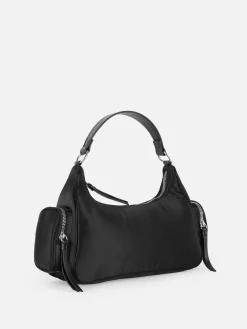 Taschen Und Portemonnaies|Primark Satin-Schultertasche Mit Fächern Schwarz