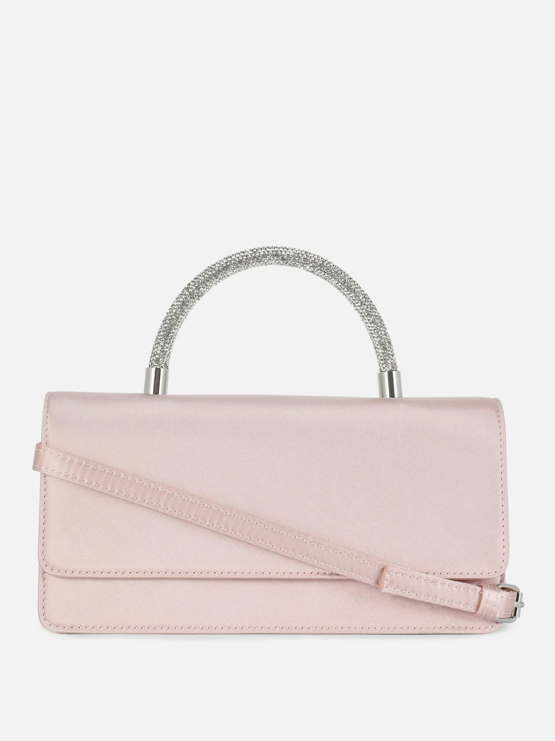 Taschen Und Portemonnaies|Primark Satin-Umhängetasche Mit Strassbesetztem Griff Rosa