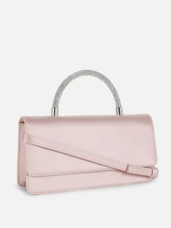 Taschen Und Portemonnaies|Primark Satin-Umhängetasche Mit Strassbesetztem Griff Rosa