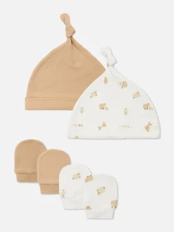 Mützen Und Handschuhe|Primark Schafsmütze Und Fäustlinge Im Set, 2er-Pack Taupefarben