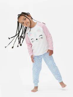 Schlafanzüge Und Nachtwäsche|Primark Schlafanzug Aus Fleece Mit Katzendesign Multi