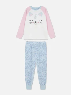 Schlafanzüge Und Nachtwäsche|Primark Schlafanzug Aus Fleece Mit Katzendesign Multi