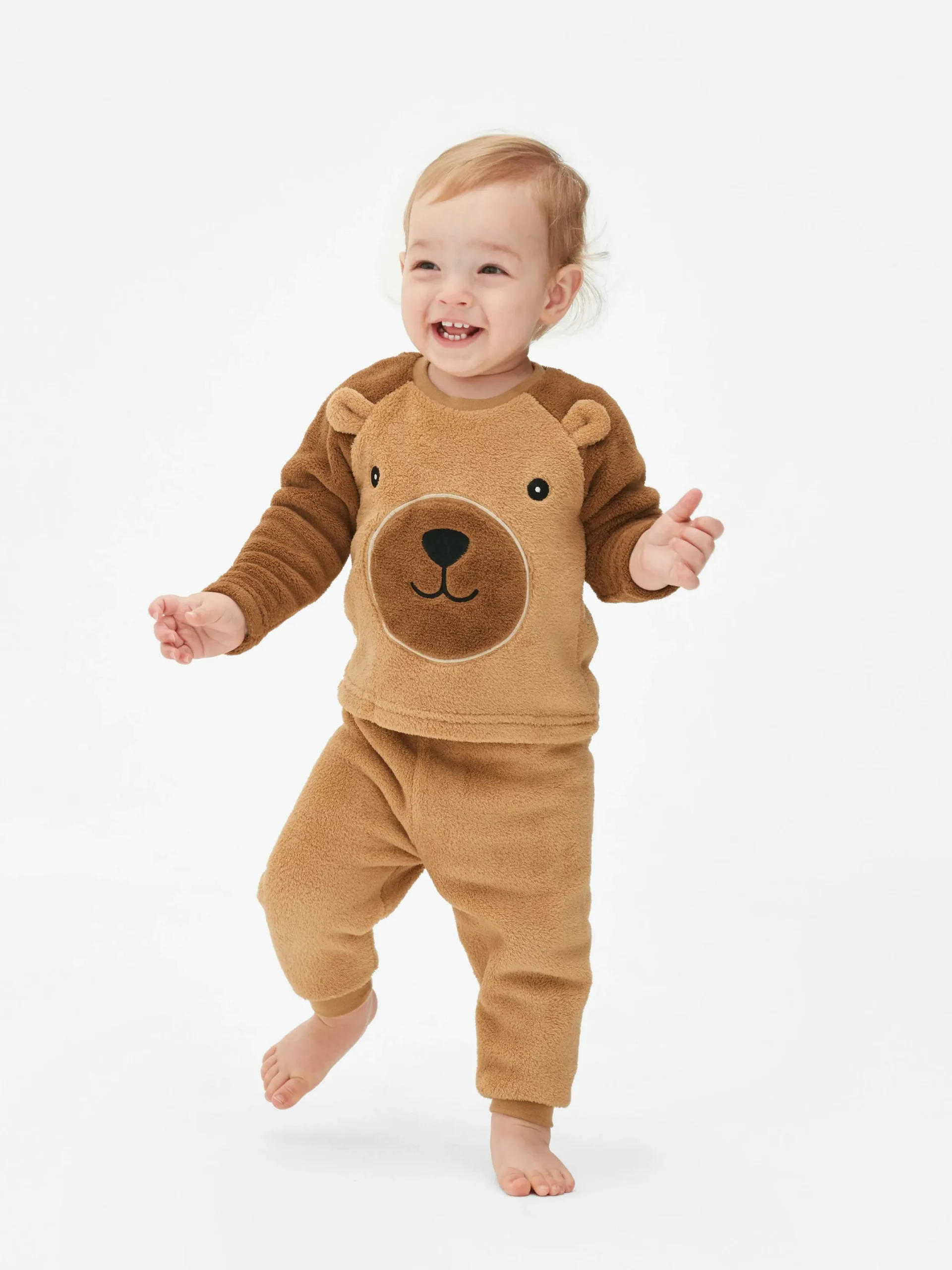 Schlafanzüge Und Nachtwäsche|Primark Schlafanzug Aus Fleece Mit Bären-Print Braun