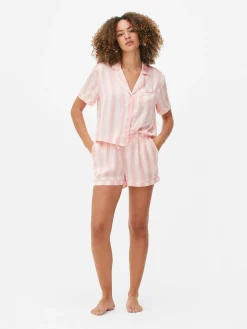 Schlafanzüge|Primark Schlafanzug Aus Satin Mit Top Und Shorts Hellrosa