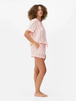 Schlafanzüge|Primark Schlafanzug Aus Satin Mit Top Und Shorts Hellrosa
