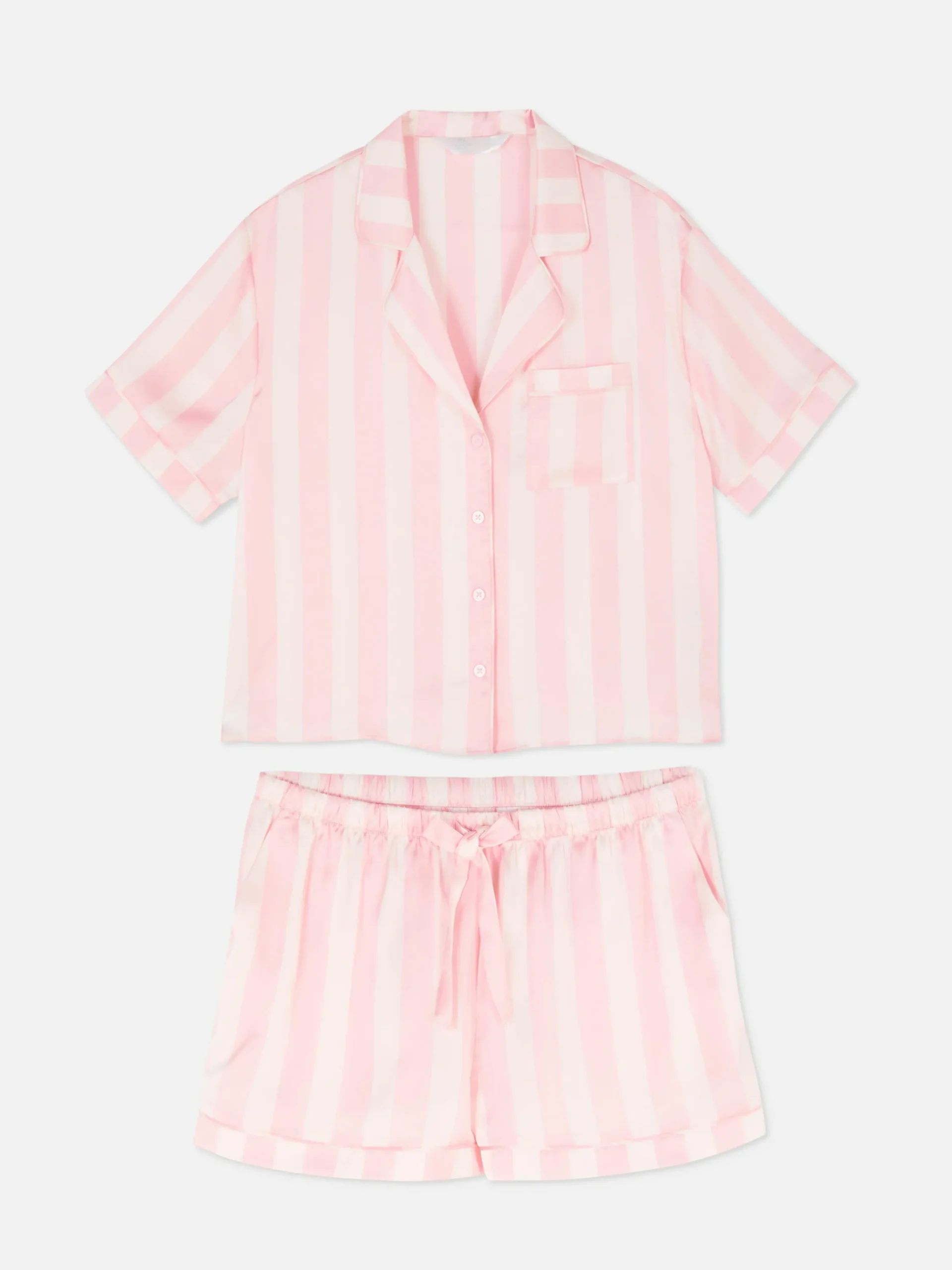 Schlafanzüge|Primark Schlafanzug Aus Satin Mit Top Und Shorts Hellrosa