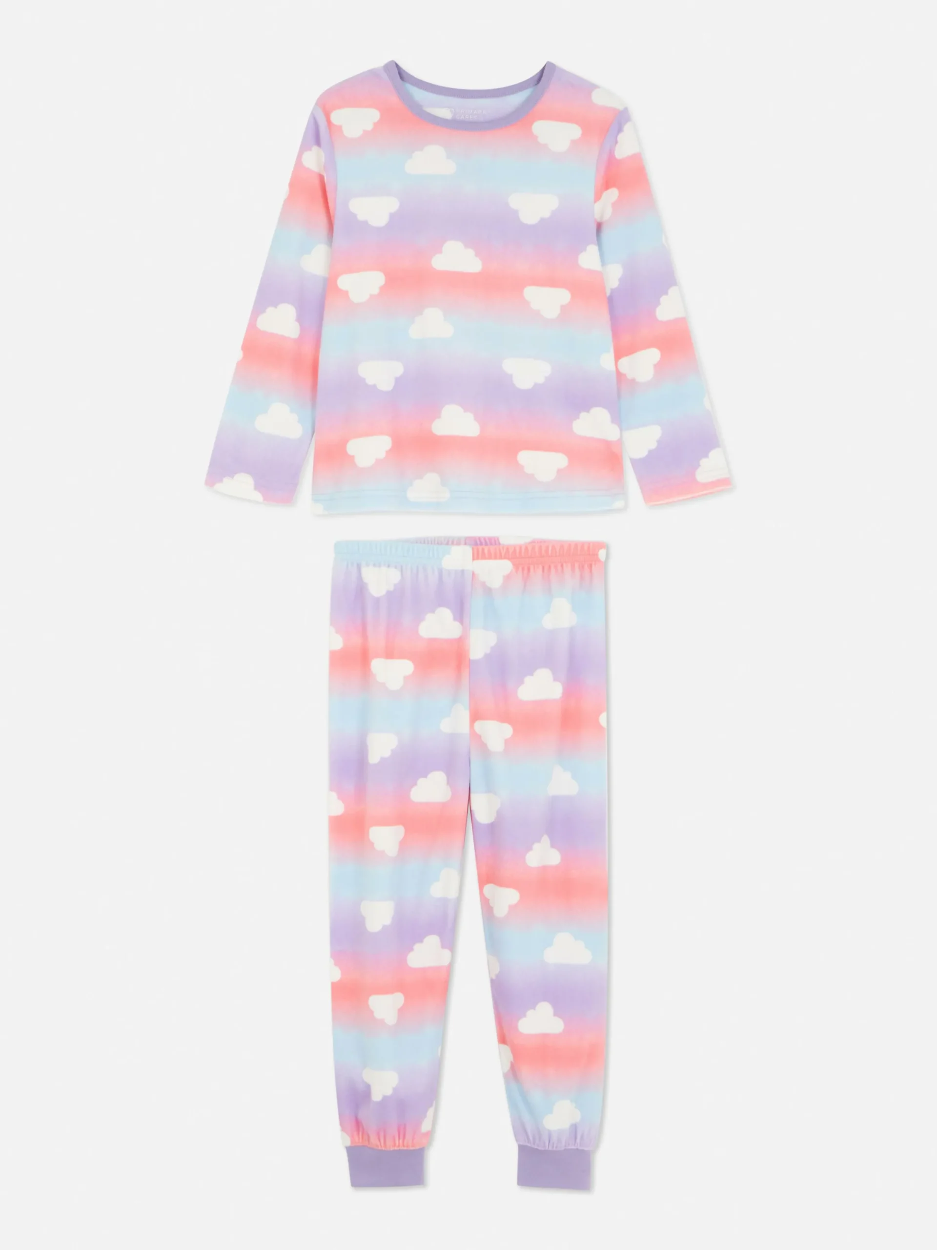 Schlafanzüge Und Nachtwäsche|Primark Schlafanzug Aus Velours Mit Wolken-Design Multi