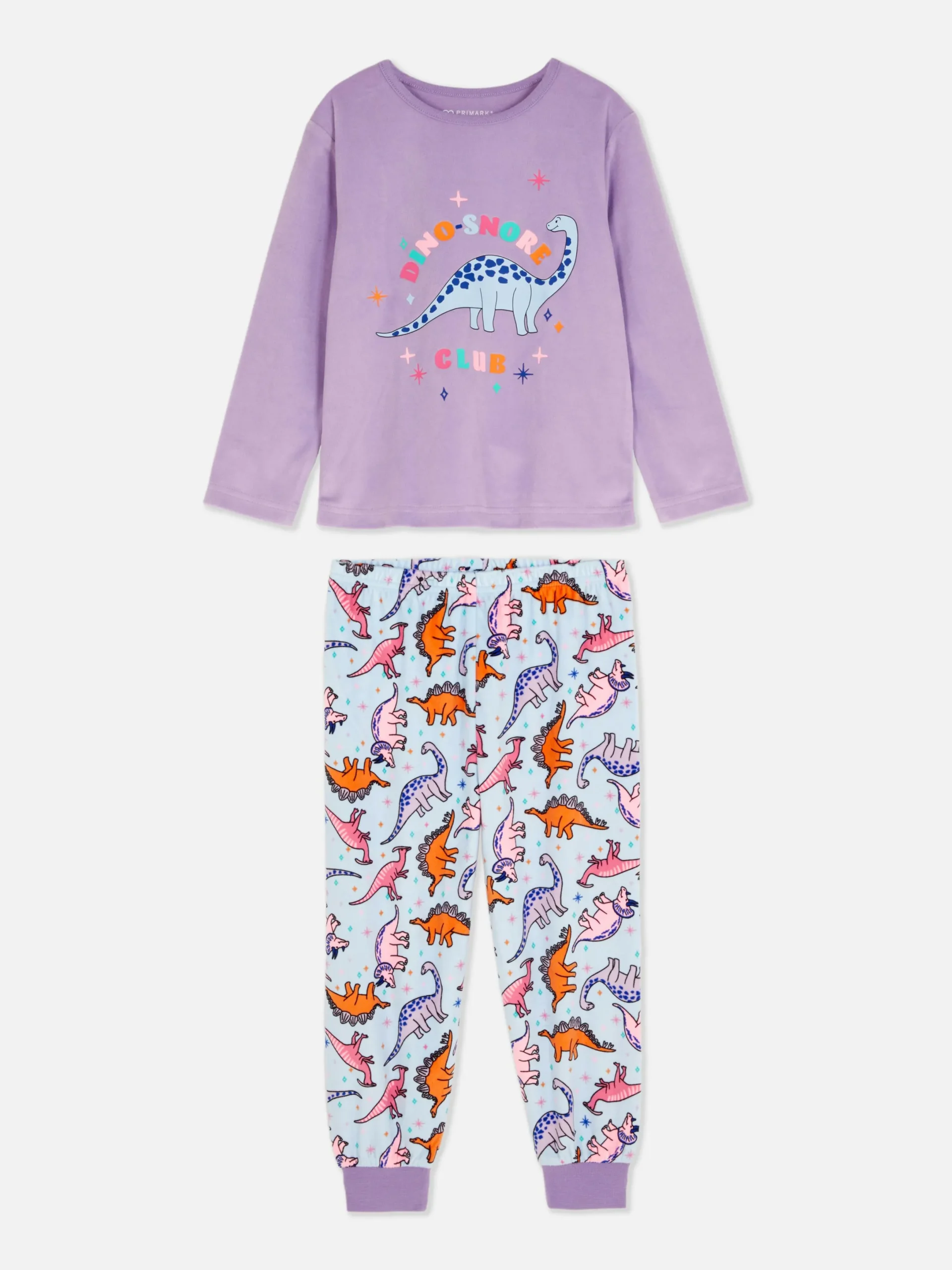 Schlafanzüge Und Nachtwäsche|Primark Schlafanzug Aus Velours Mit Dinosauriermotiv Hellblau
