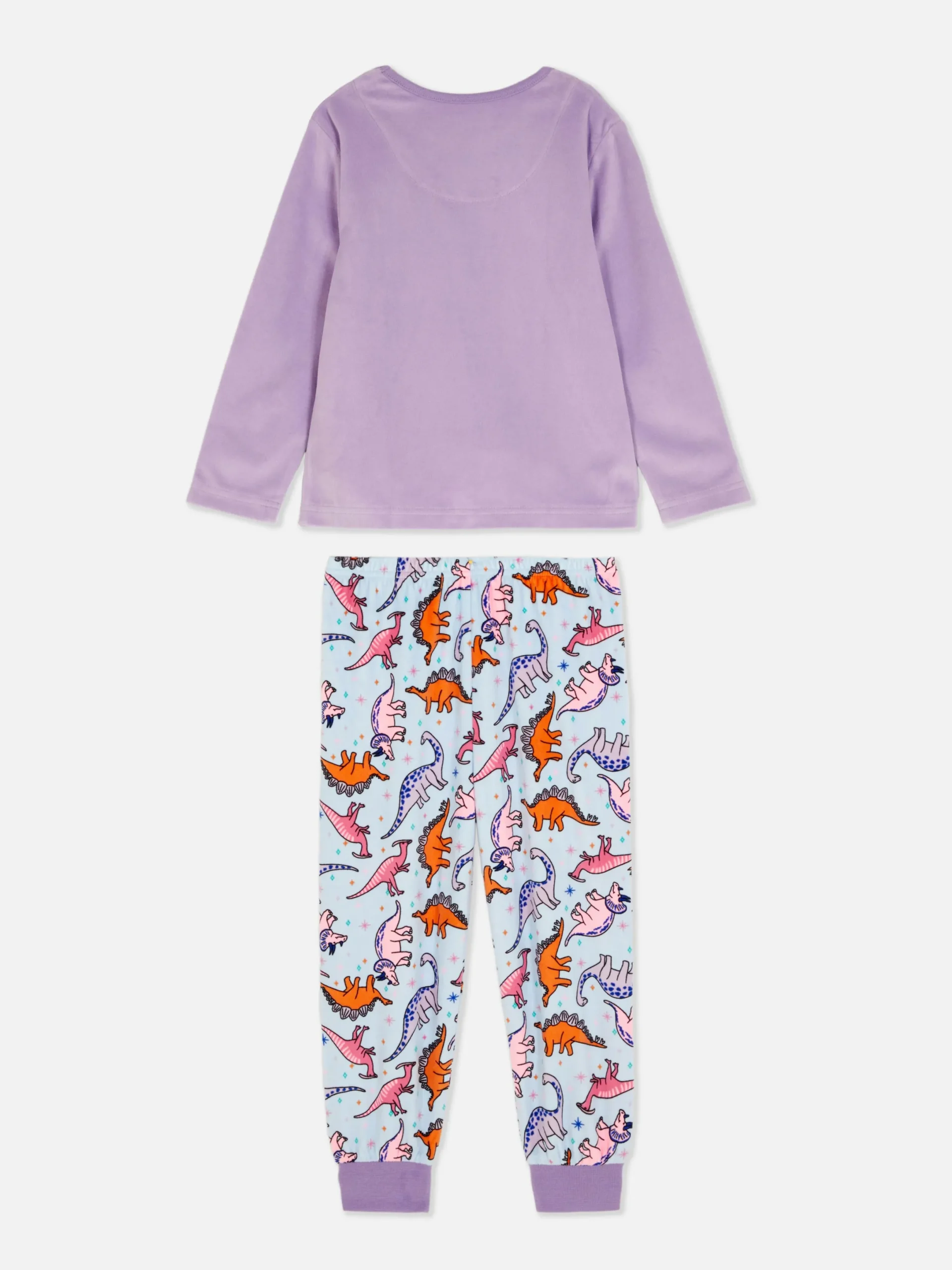 Schlafanzüge Und Nachtwäsche|Primark Schlafanzug Aus Velours Mit Dinosauriermotiv Hellblau