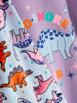 Schlafanzüge Und Nachtwäsche|Primark Schlafanzug Aus Velours Mit Dinosauriermotiv Hellblau