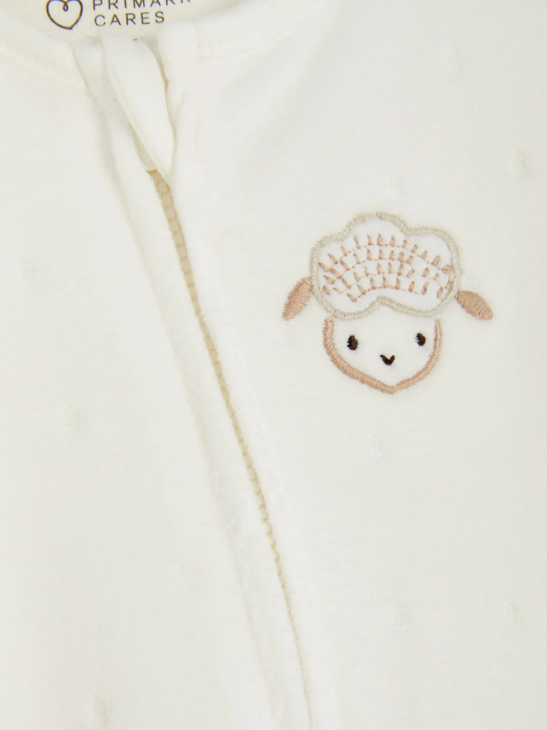 Babygirls Und Strampler|Primark Schlafanzug Aus Velours Mit Schafmotiv Elfenbeinfarben