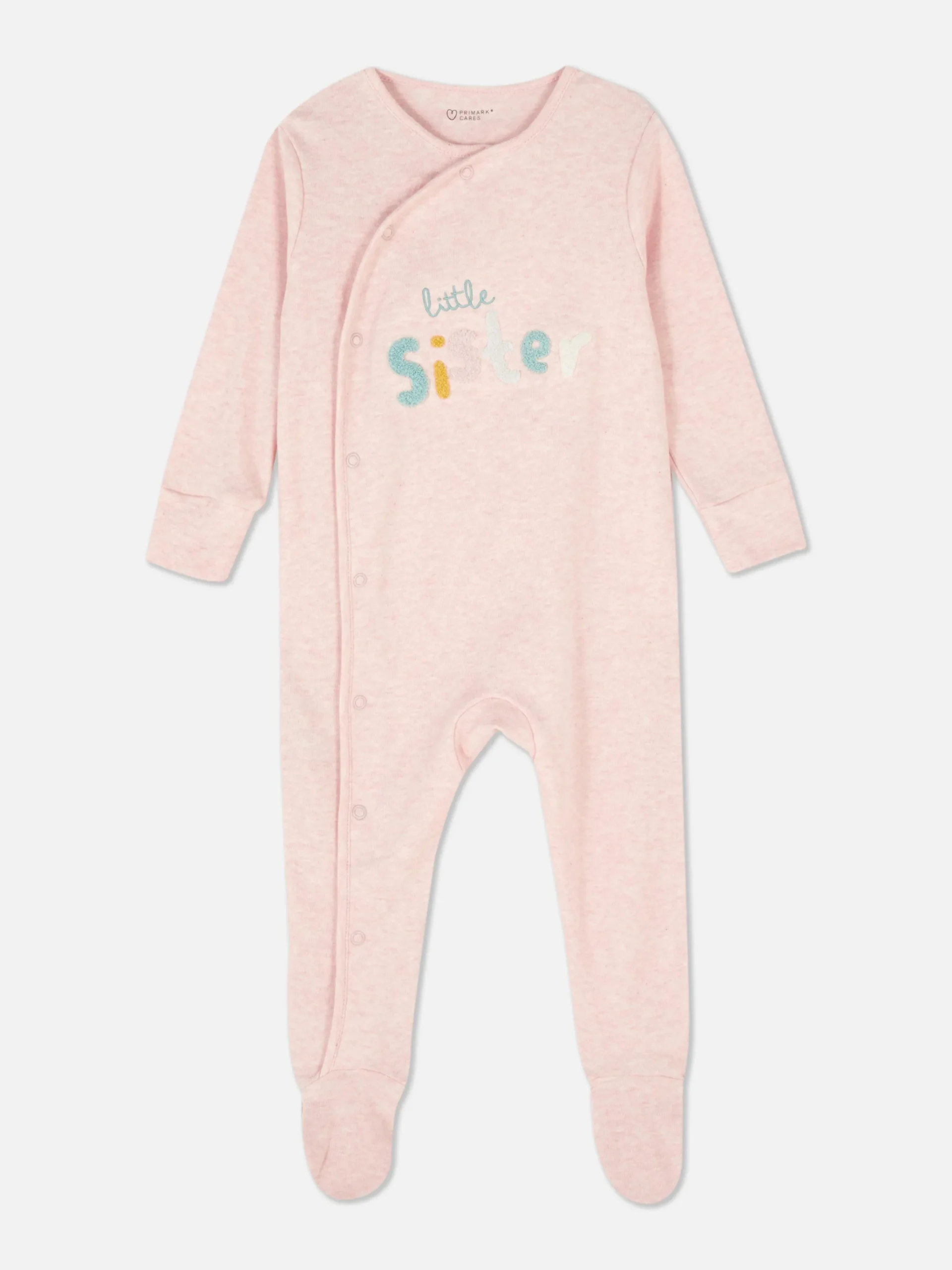 Babygirls Und Strampler|Primark Schlafanzug Mit „Little Sister“-Stickerei Rosa