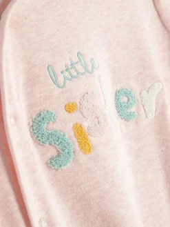 Babygirls Und Strampler|Primark Schlafanzug Mit „Little Sister“-Stickerei Rosa