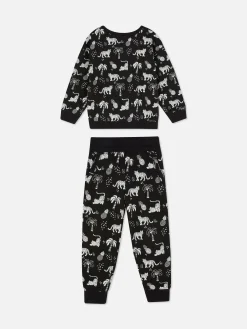 Sets Und Outfits|Primark Schlafanzug Mit Tiermotiven Schwarz