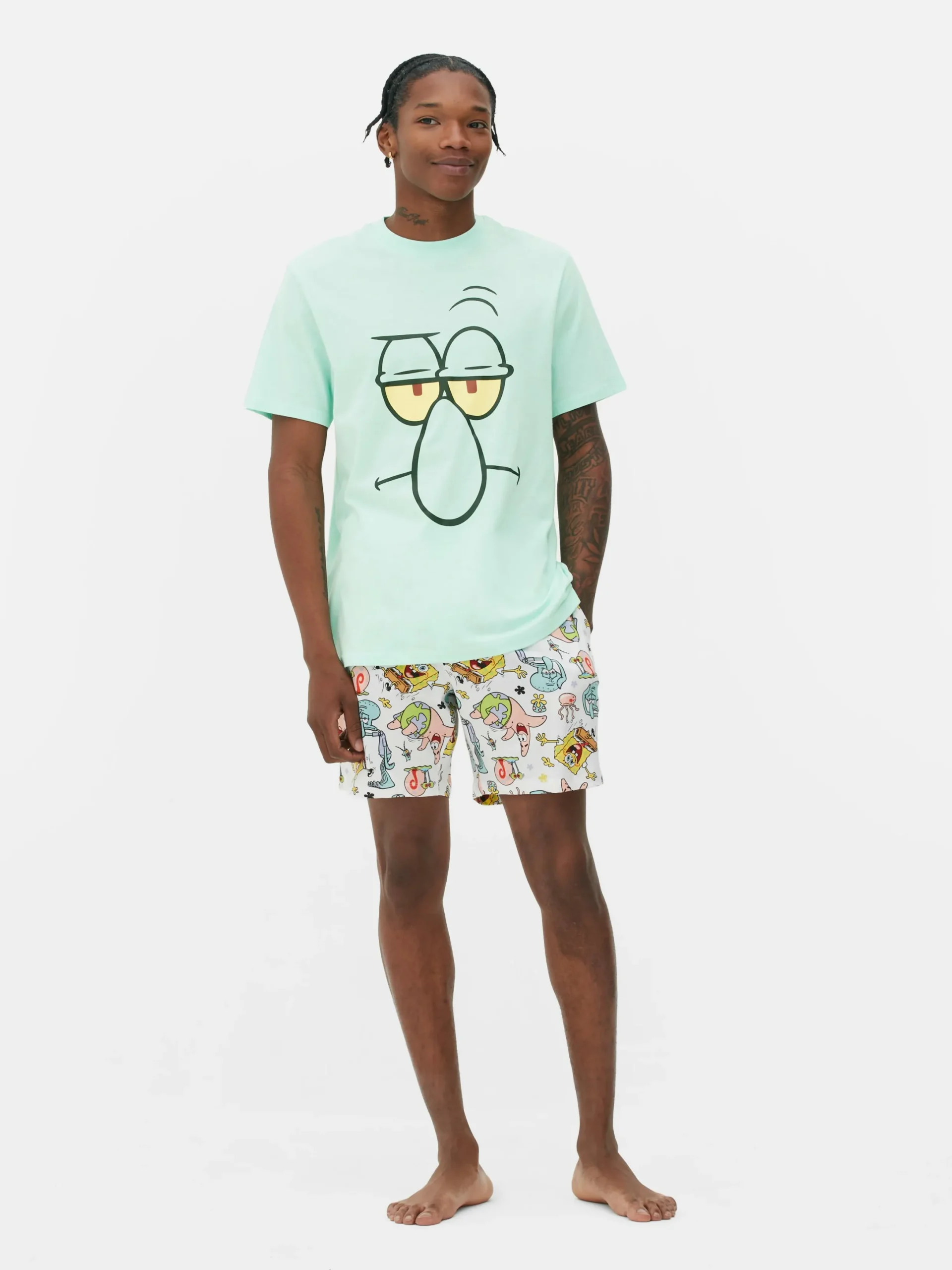 Schlafanzüge|Primark Schlafanzug Mit T-Shirt Und Shorts Für Herren Blau