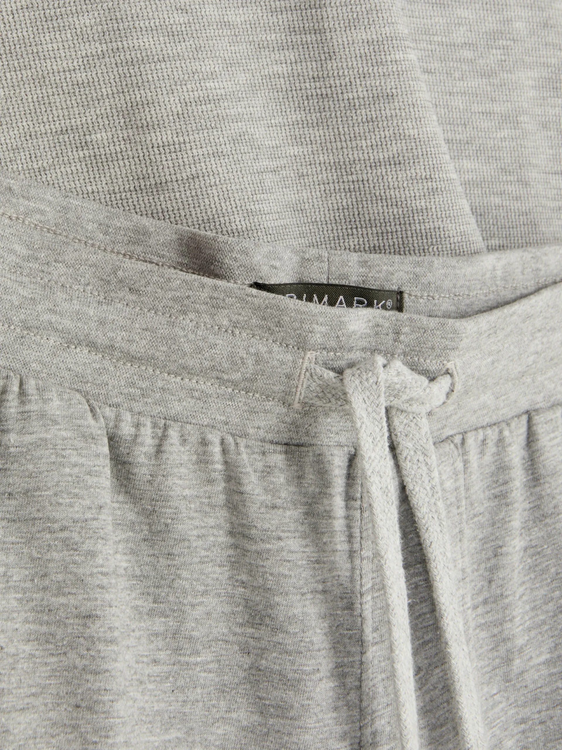 Schlafanzüge|Primark Schlafanzugshirt Mit Waffelstruktur Und Jerseyshorts Hellgrau