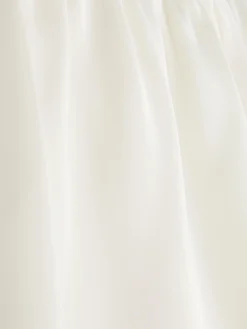 Schlafanzughosen|Primark Schlafanzug-Shorts Aus Satin Mit Spitzenbesatz Elfenbeinfarben