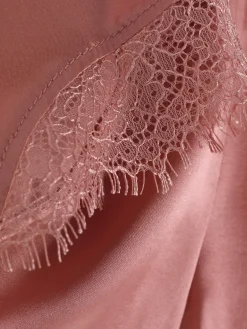 Schlafanzughosen|Primark Schlafanzugshorts Aus Seidengemisch Mit Spitzenbesatz Rosa