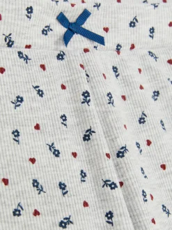 Schlafanzughosen|Primark Schlafanzugshorts Mit Gekräuseltem Saum Und Blumenmuster Grau
