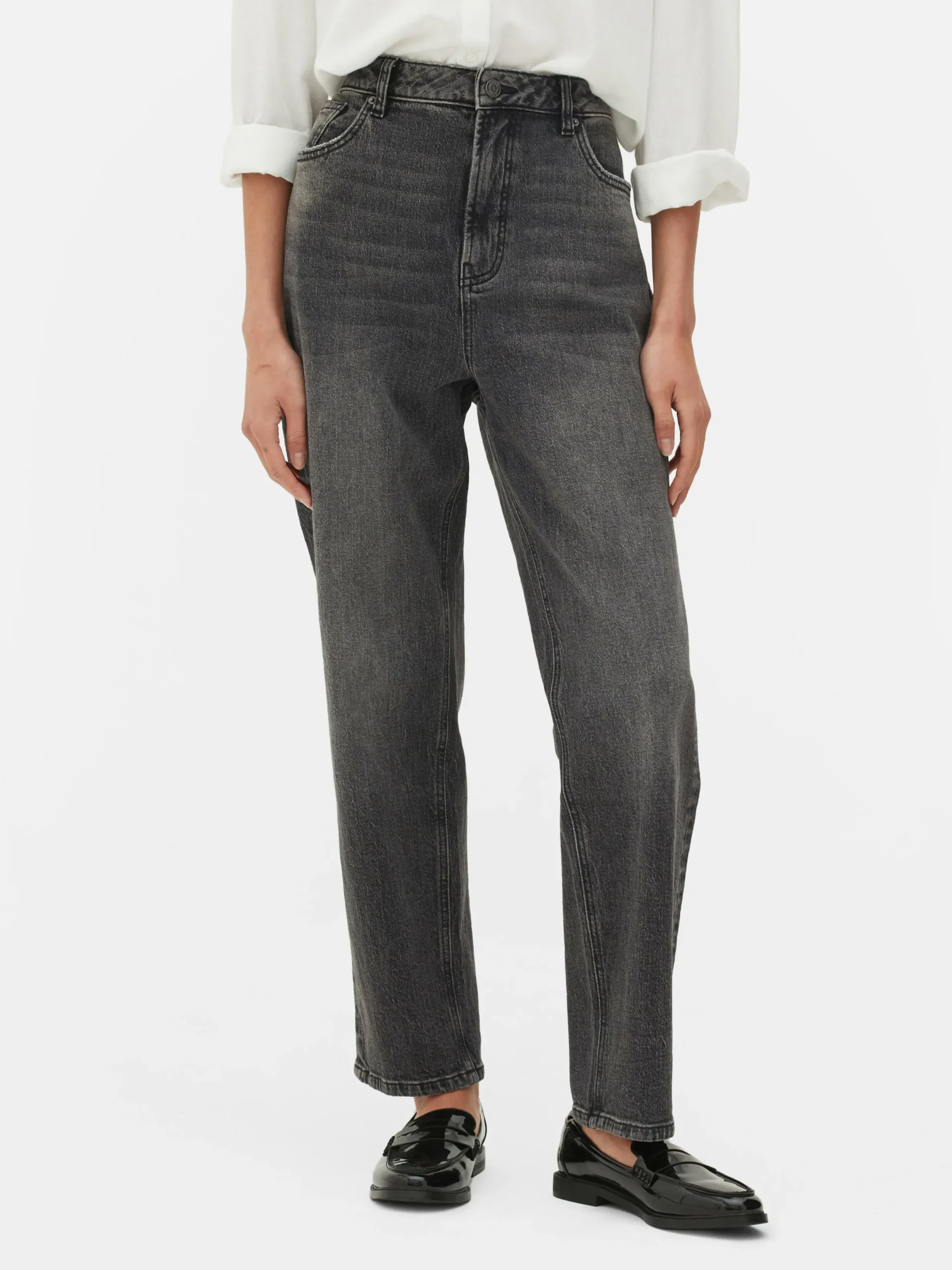 Denim|Jeans|Primark Schmal Geschnittene Jeans Mit Geradem Bein Dunkelgrau