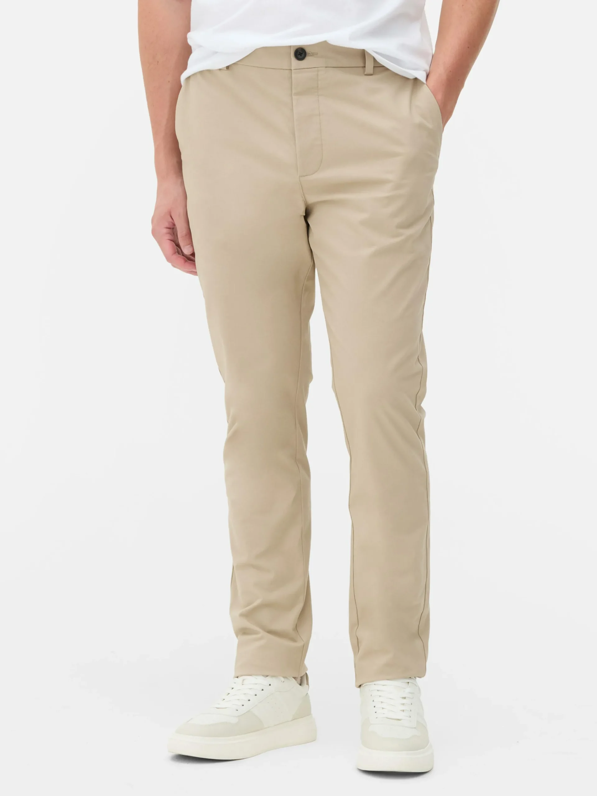 Hosen|Primark Schmale Stretch-Chinohose Steinfarben