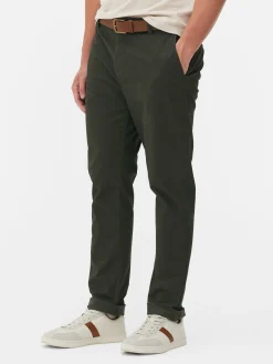 Hosen|Primark Schmale Stretch-Chinohose Khakifarben