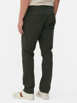Hosen|Primark Schmale Stretch-Chinohose Khakifarben