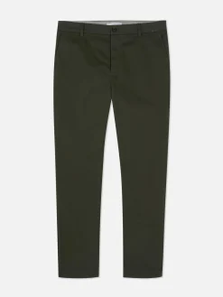 Hosen|Primark Schmale Stretch-Chinohose Khakifarben