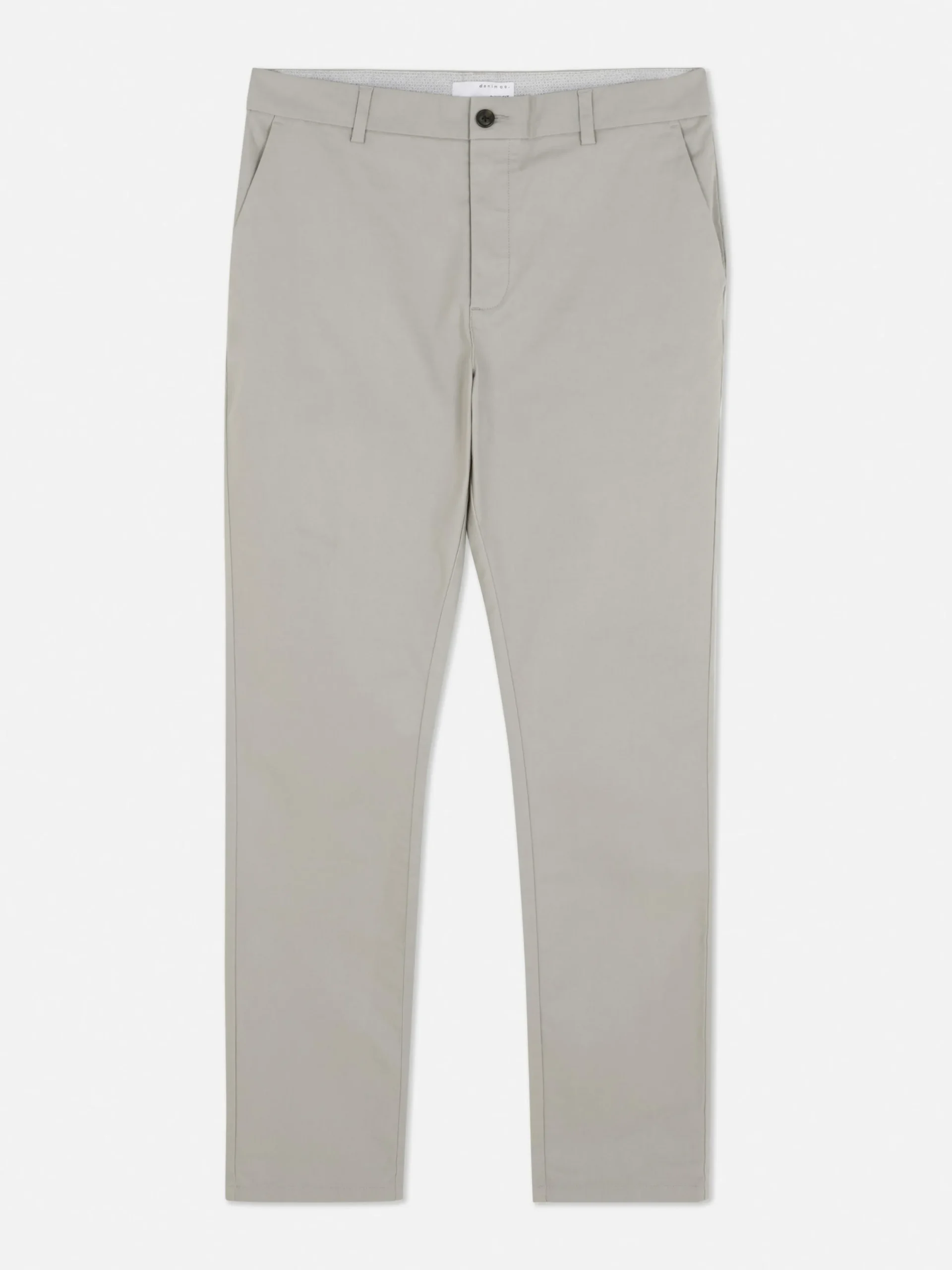 Hosen|Primark Schmale Stretch-Chinohose Hellgrau