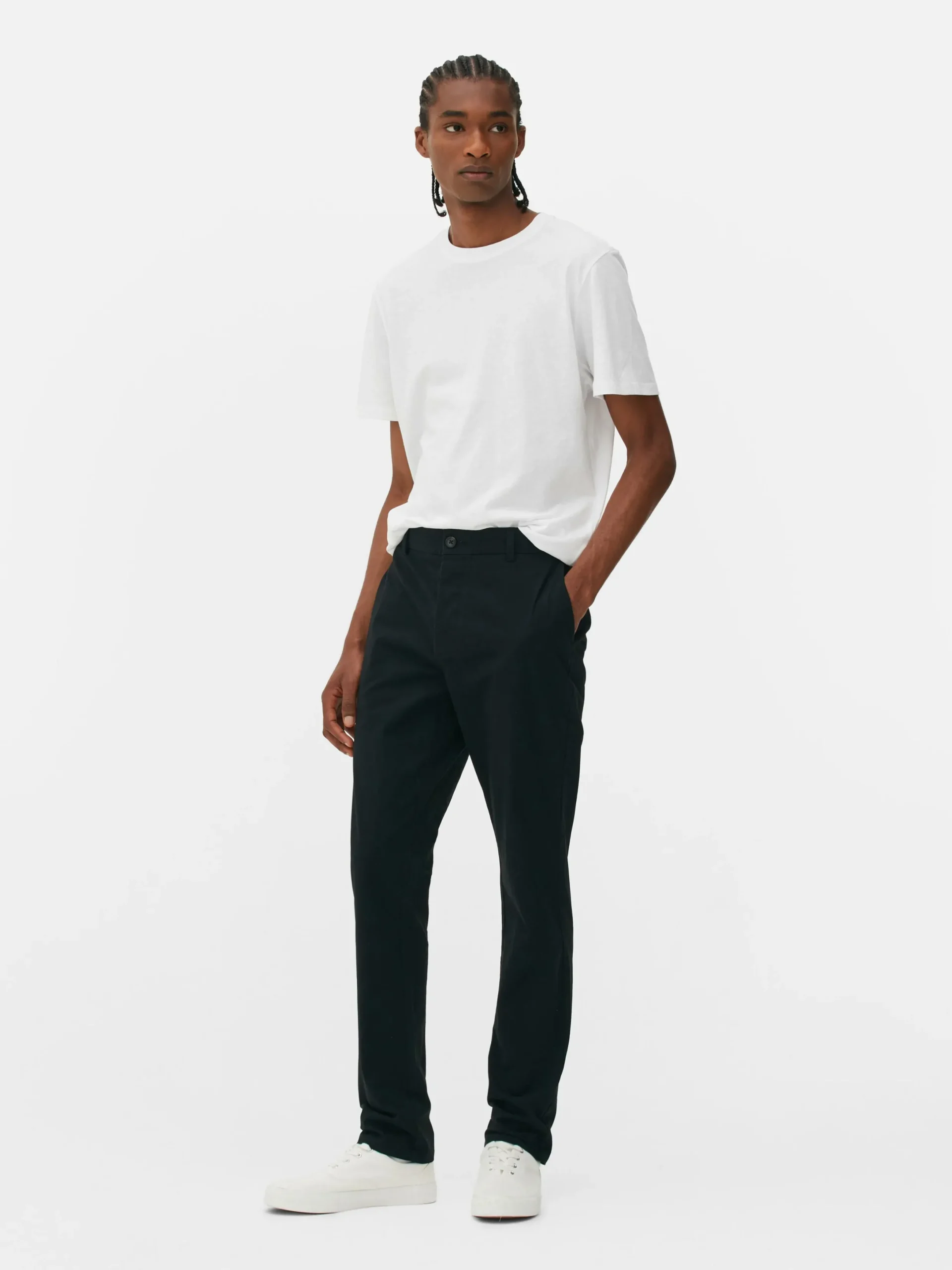 Hosen|Primark Schmale Stretch-Chinohose Schwarz