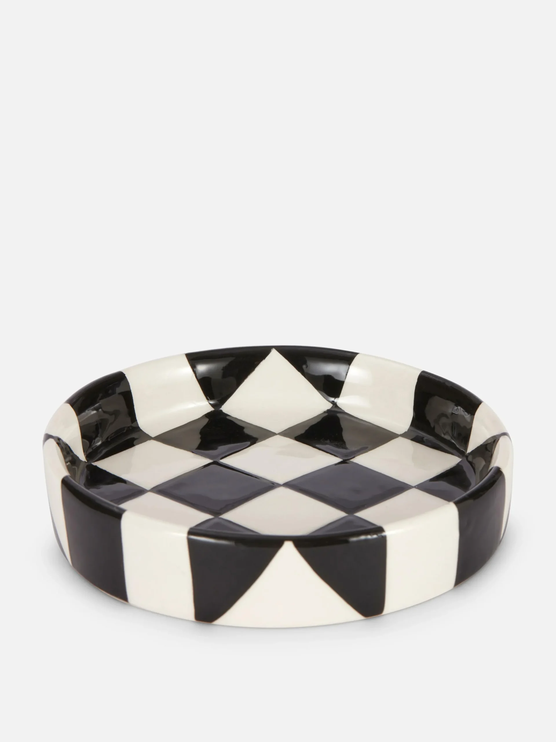 Ornamente|Primark Schmuckablage Mit Karomuster Schwarz/Weiß