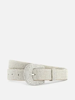 Gürtel|Primark Schnallengürtel Mit Strass Silber