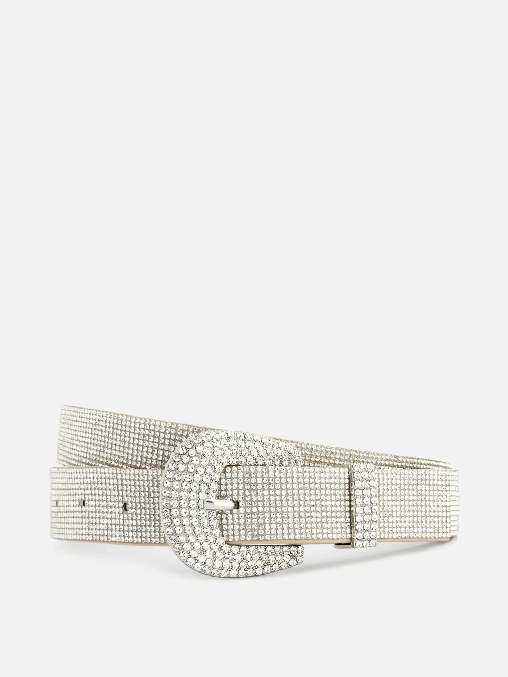 Gürtel|Primark Schnallengürtel Mit Strass Silber