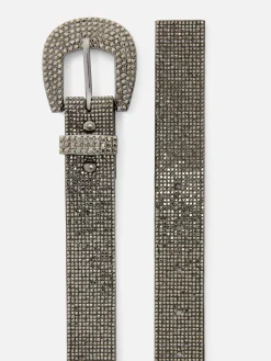 Gürtel|Primark Schnallengürtel Mit Strass Zinngrau