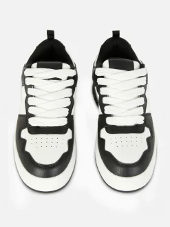 Sneakers|Primark Schnürsneaker Mit Kontrasteinsätzen Schwarz/Weiß