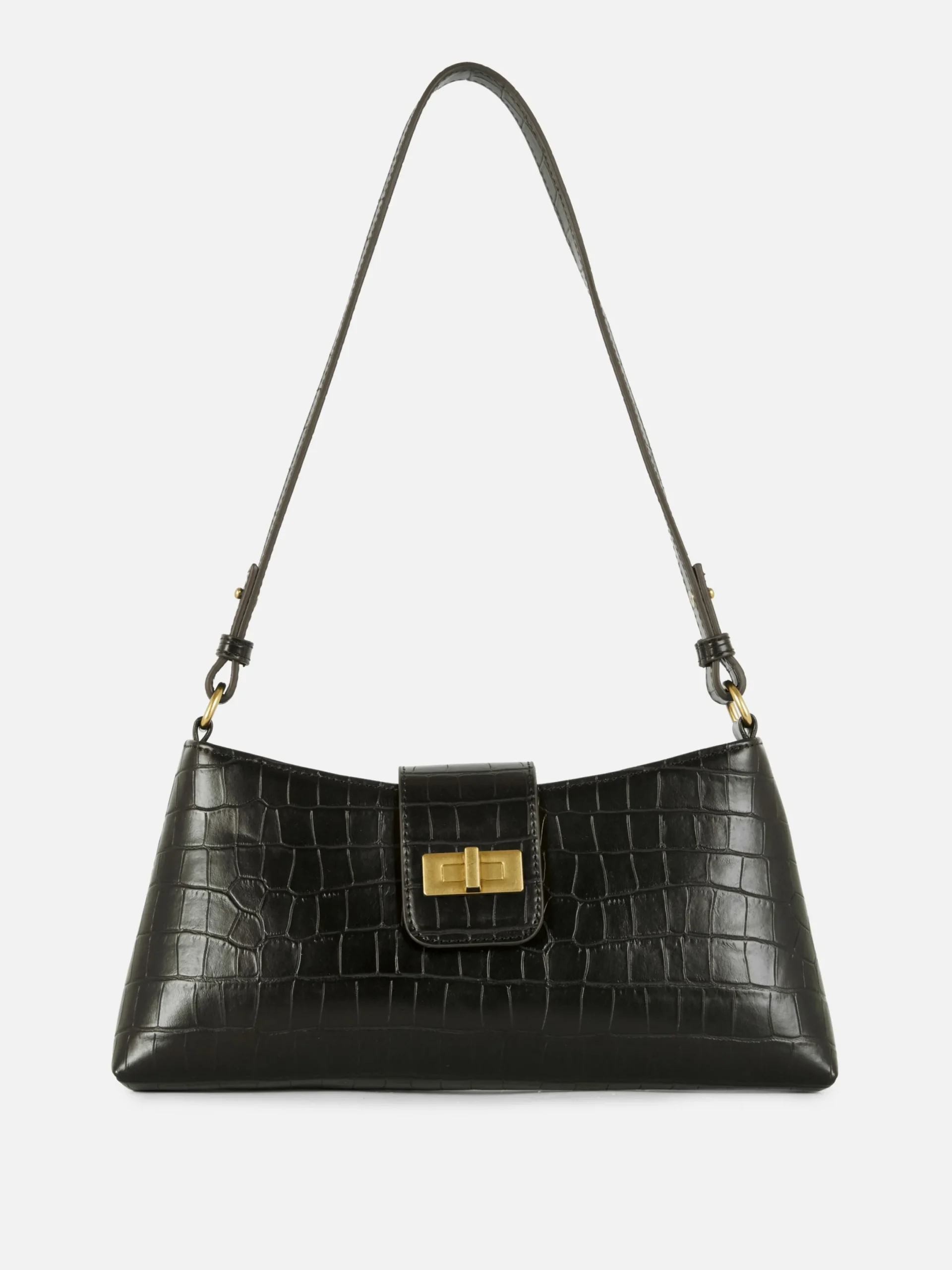 Taschen Und Portemonnaies|Primark Schultertasche In Kroko-Optik Schwarz