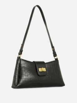 Taschen Und Portemonnaies|Primark Schultertasche In Kroko-Optik Schwarz