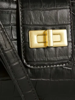 Taschen Und Portemonnaies|Primark Schultertasche In Kroko-Optik Schwarz