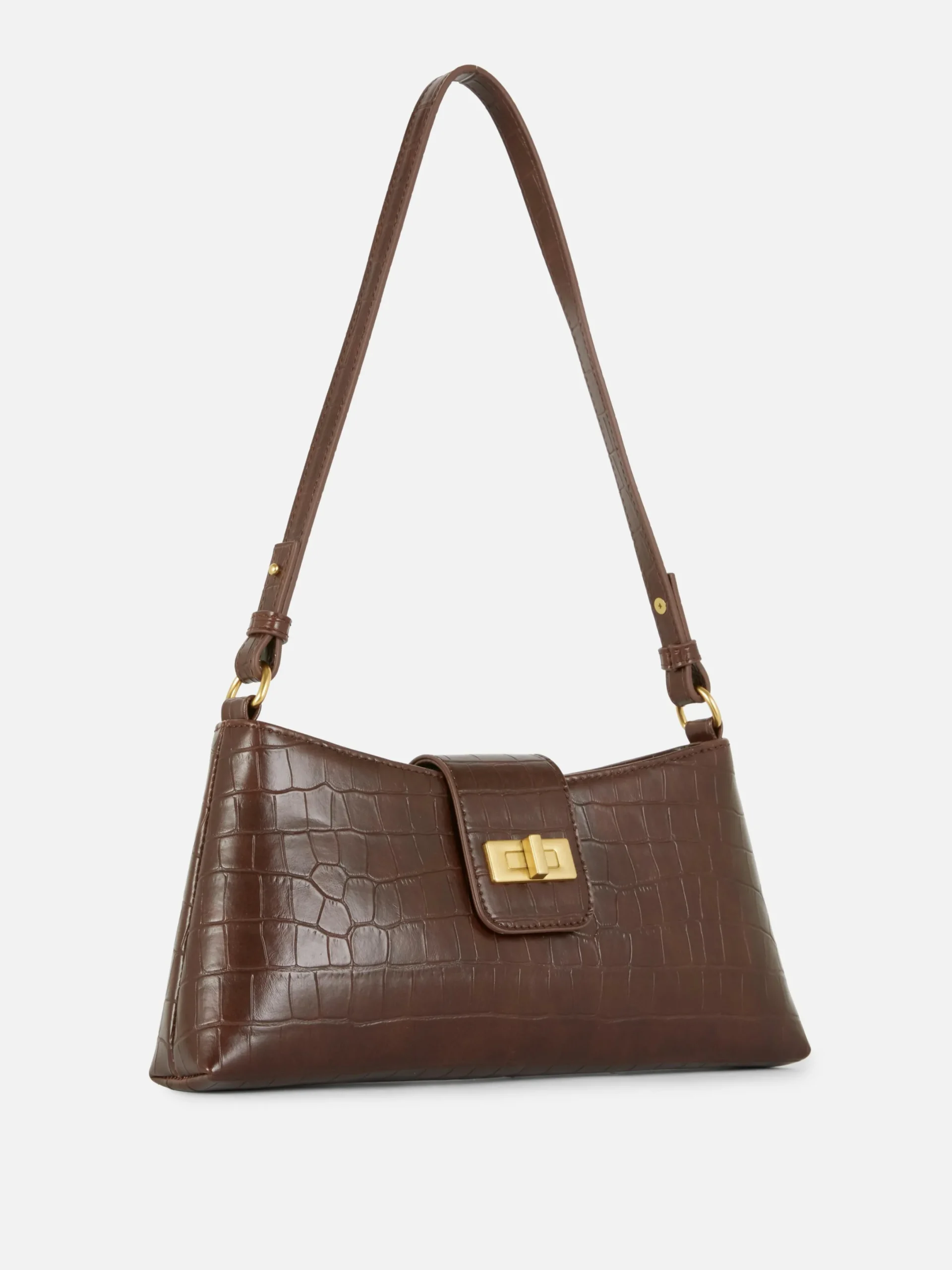 Taschen Und Portemonnaies|Primark Schultertasche In Kroko-Optik Braun