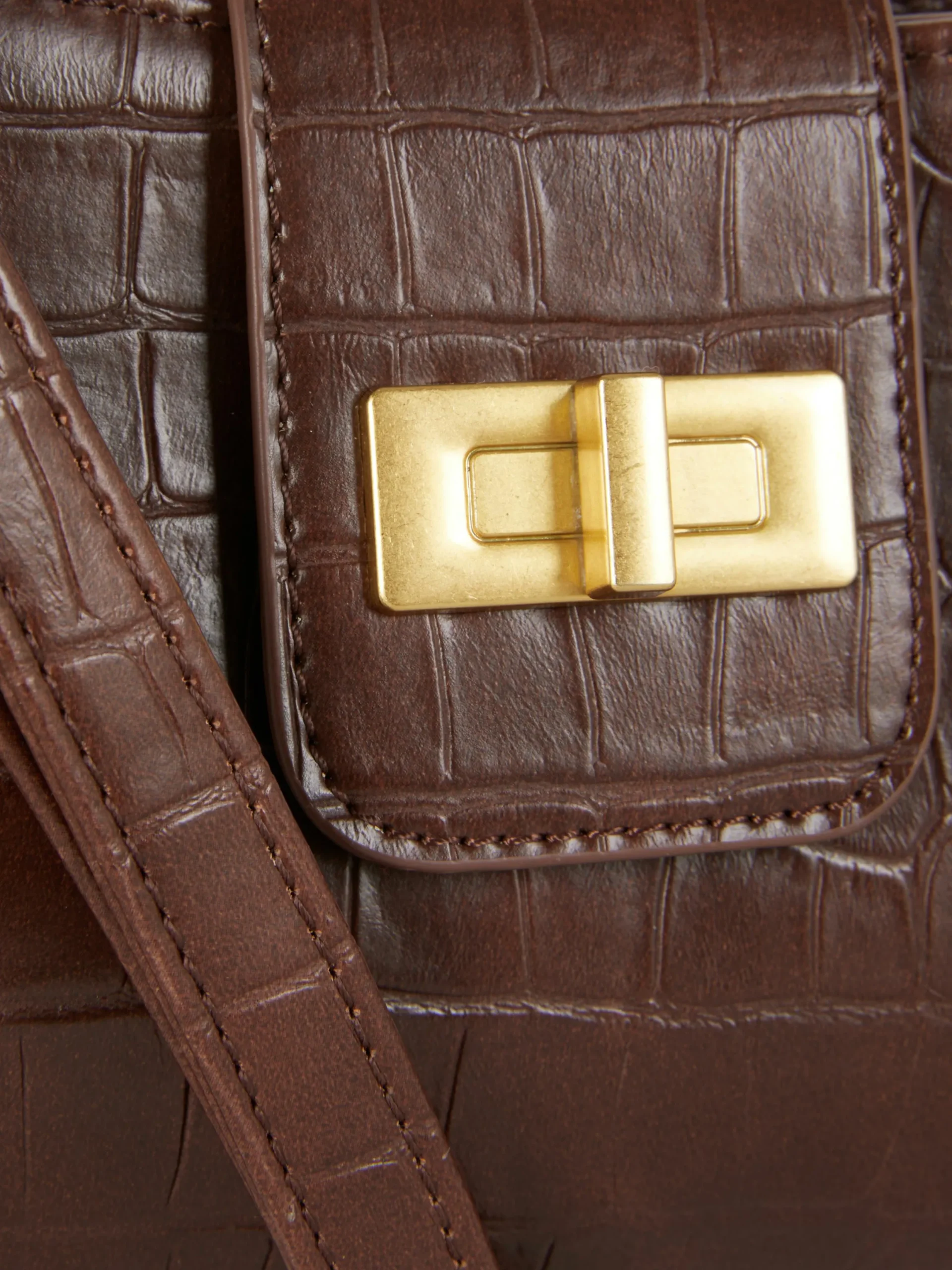 Taschen Und Portemonnaies|Primark Schultertasche In Kroko-Optik Braun