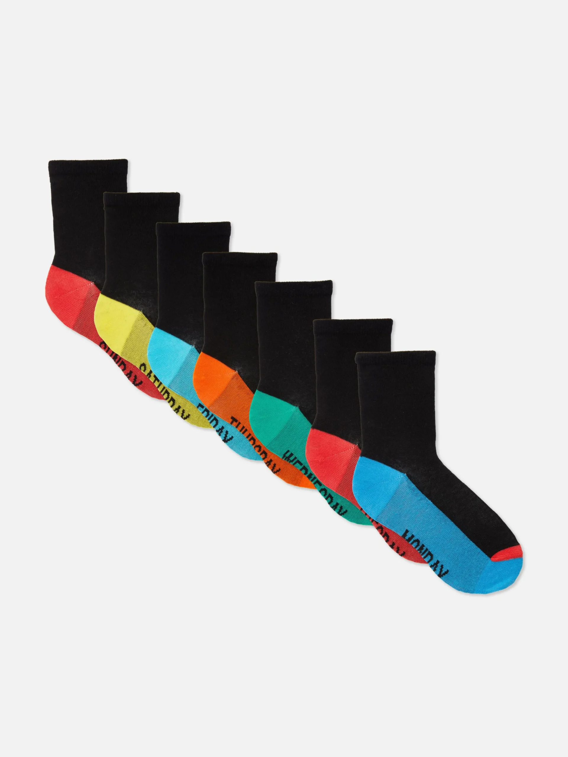 Socken|Primark Söckchen Mit Wochentagen, 7er-Pack Schwarz