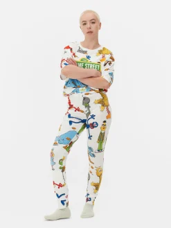 Schlafanzughosen|Primark „Sesamstraße“ Schlafanzugleggings Weiß