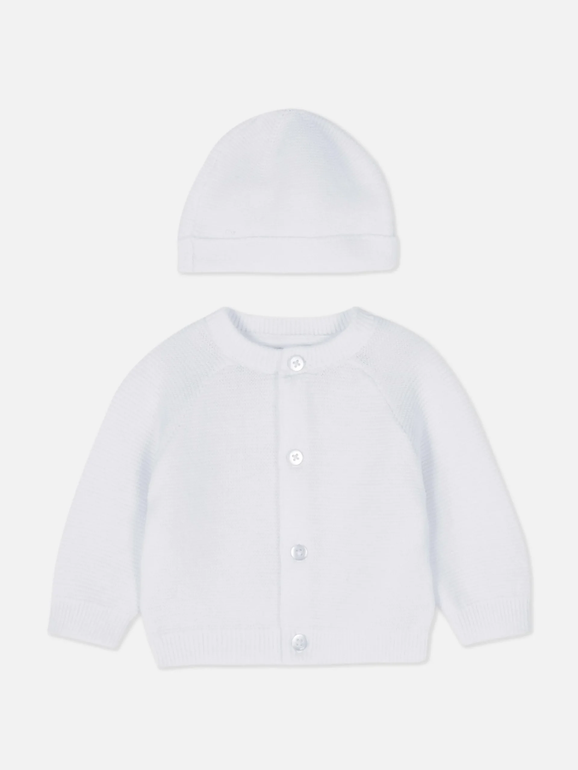 Sets Und Outfits|Mützen Und Handschuhe|Primark Set Aus Cardigan Und Mütze Für Frühchen Weiß