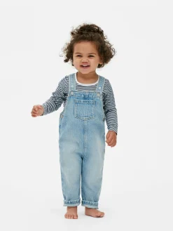 Sets Und Outfits|Primark Set Aus Gestreiftem Langarm-T-Shirt Und Denim-Latzhose Mittelblau