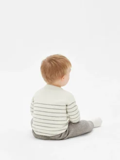 Sets Und Outfits|Primark Set Aus Gestreiftem Strickpullover Und Leggings Grau meliert